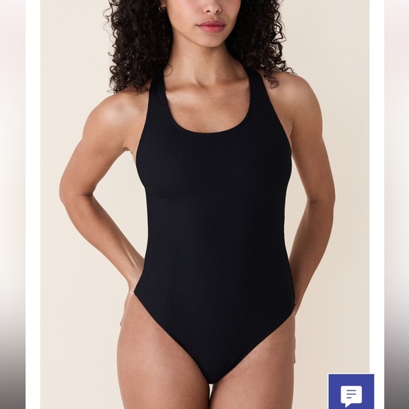 NWOT Andie Swim Tulum Black Ribbed One Piece Swimsuit - Picture 1 of 14